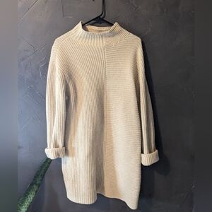 Theory Cream Wool Sweater Dress